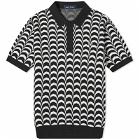 Fred Perry Men's Jackquard Knit Polo Shirt in Black