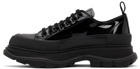 Alexander McQueen Black Patent Tread Slick Low Sneakers
