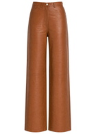 Skiim Marcella Straight-leg Leather Trousers Brown