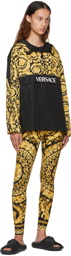 Versace Underwear Black & Gold Barocco Half-Zip Hoodie