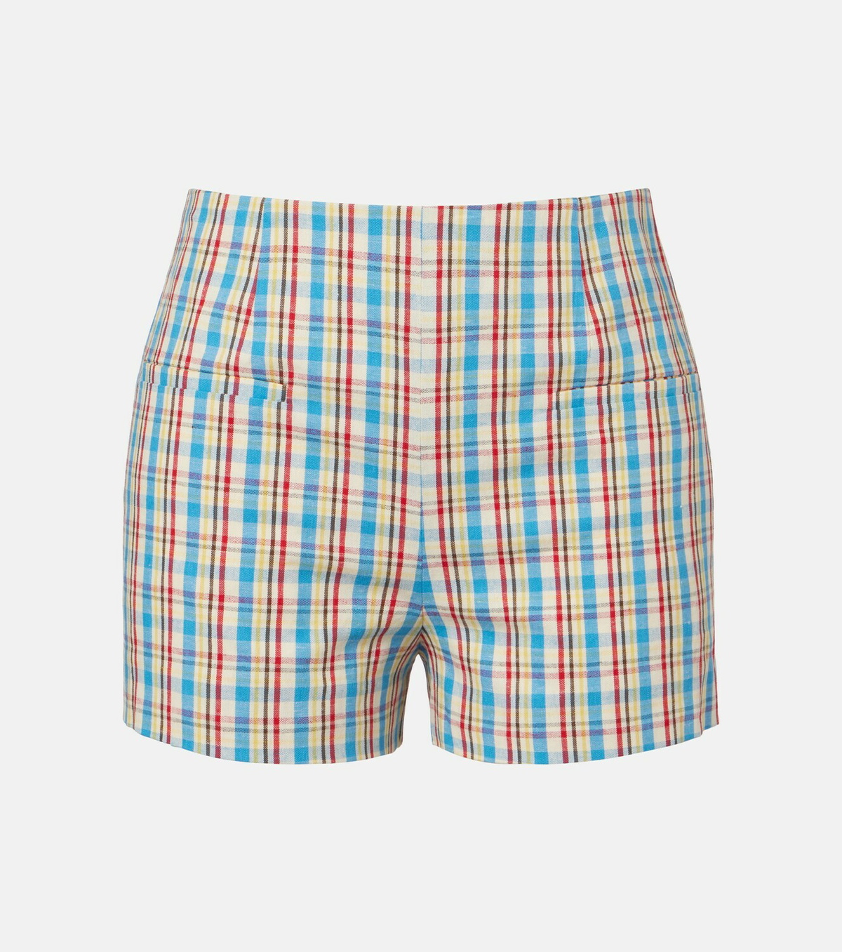 Faithfull Aurora checked cotton and linen shorts