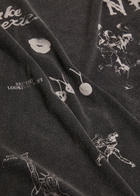 Duke And Dexter Sketch Printed Long Sleeve Cotton T-shirt Grey