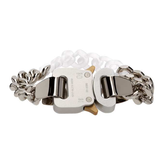 1017 ALYX 9SM Silver Metal and Nylon Chain Bracelet 1017 ALYX 9SM