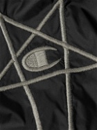 Rick Owens - Champion Jumbo Jason Logo-Embroidered Shell Hooded Jacket - Black