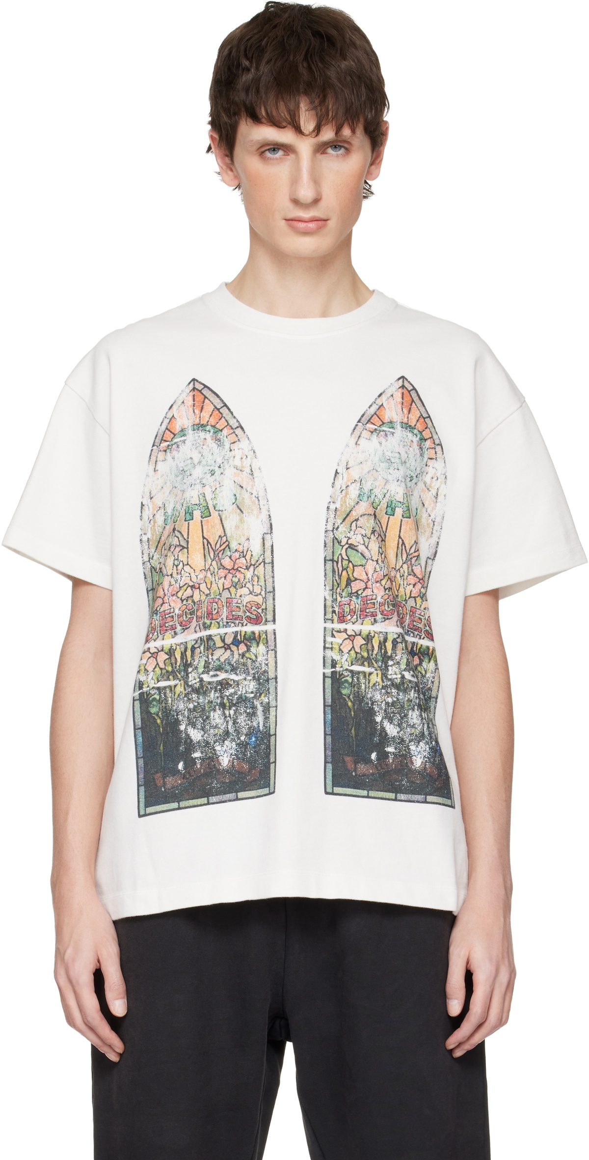 Who Decides War White Faded Jersey T-shirt