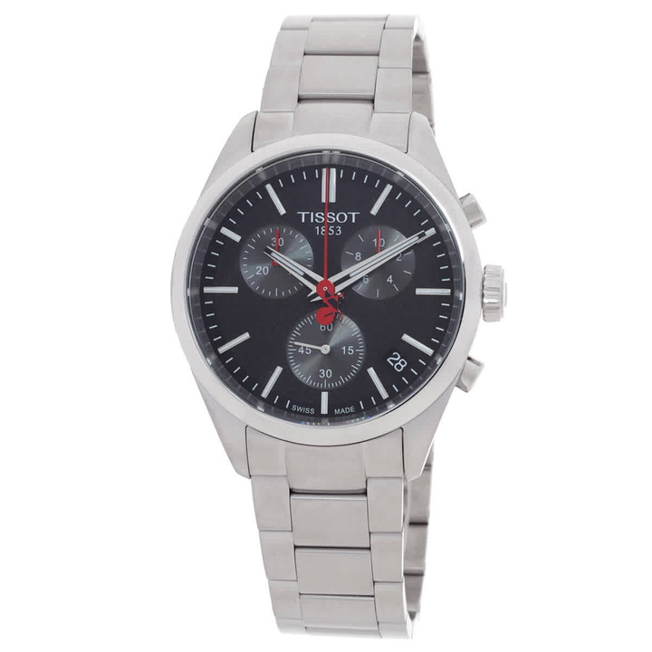 Photo: Tissot PR 100 Chronograph Quartz Black Dial Mens Watch T1504171105101