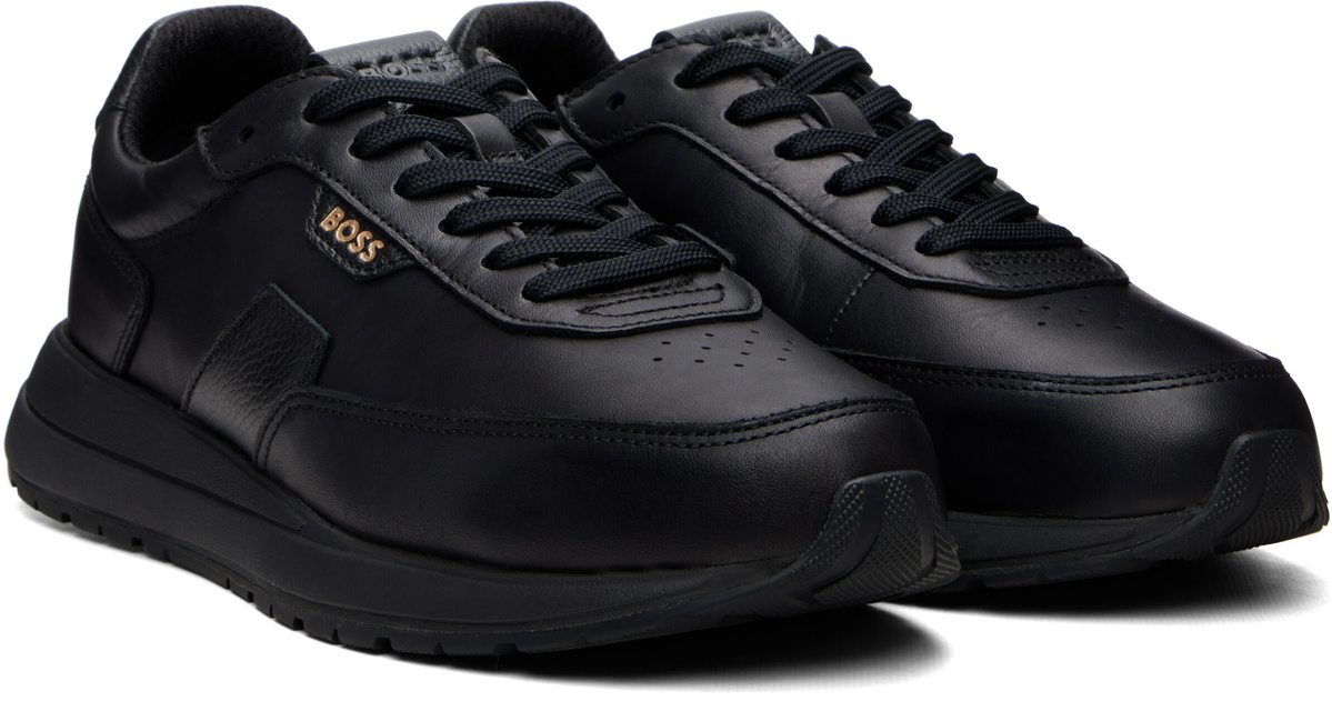 BOSS Black Brushed Leather Sneakers