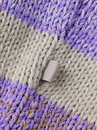 LOEWE - Striped Wool-Blend Sweater - Gray