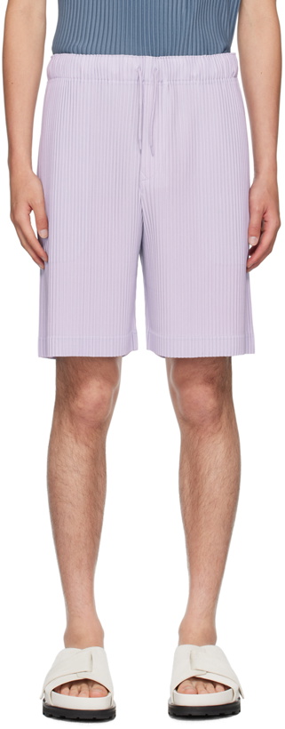 Photo: HOMME PLISSÉ ISSEY MIYAKE Purple Colorful Pleats Shorts