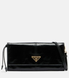 Prada Logo leather pouch with strap