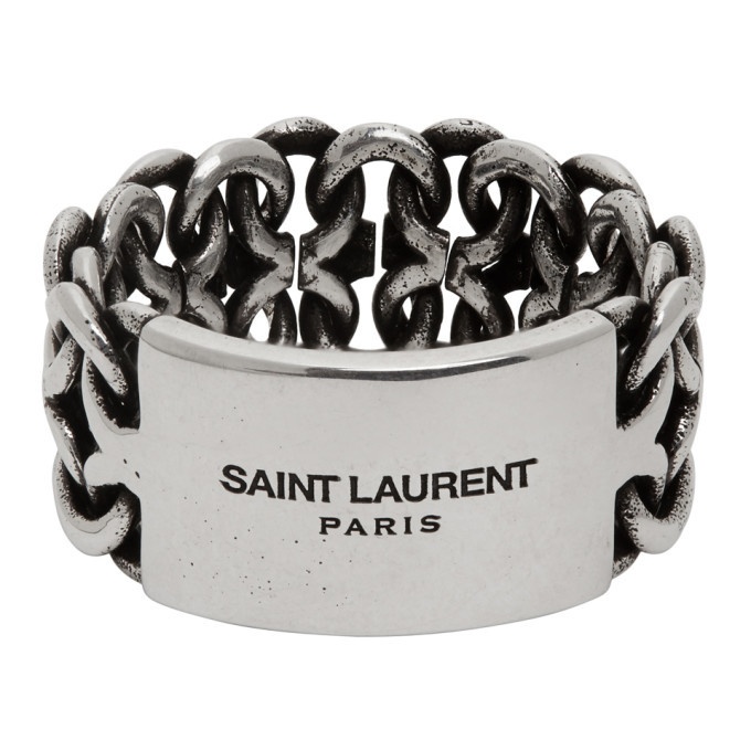 Photo: Saint Laurent Silver Plaguette Ring
