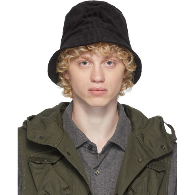 Engineered Garments Black Corduroy Bucket Hat Engineered Garments