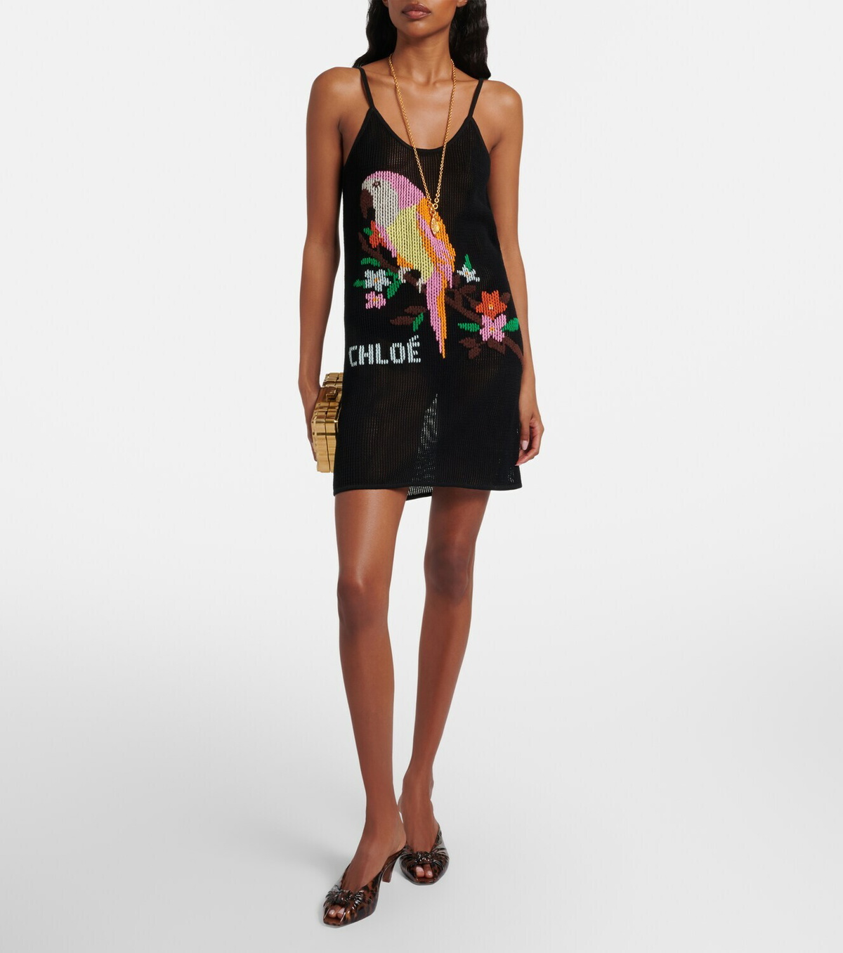 Chloé Embroidered cotton minidress