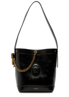 Versace Chain Small Leather Bucket bag - Black - One Size