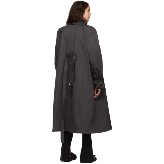 Trench Noir En Coton CHRISTOPHE LEMAIRE Taille S - Occasion Très Bon état