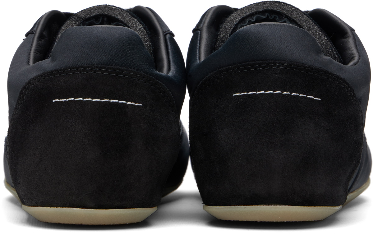 MM6 Maison Margiela Black Satin Factory Sneakers