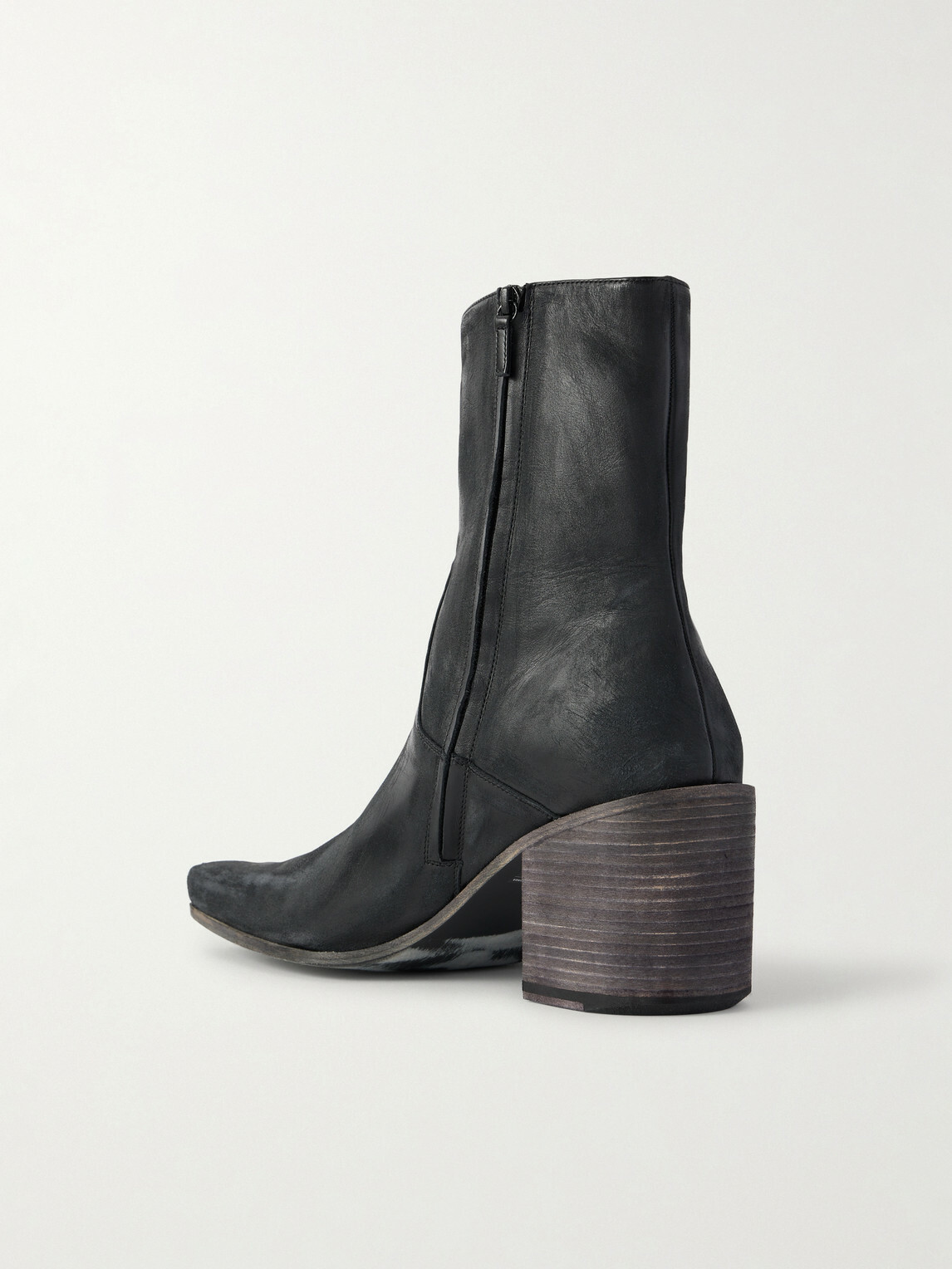 Balenciaga - Monsieur Leather Ankle Boots - Black