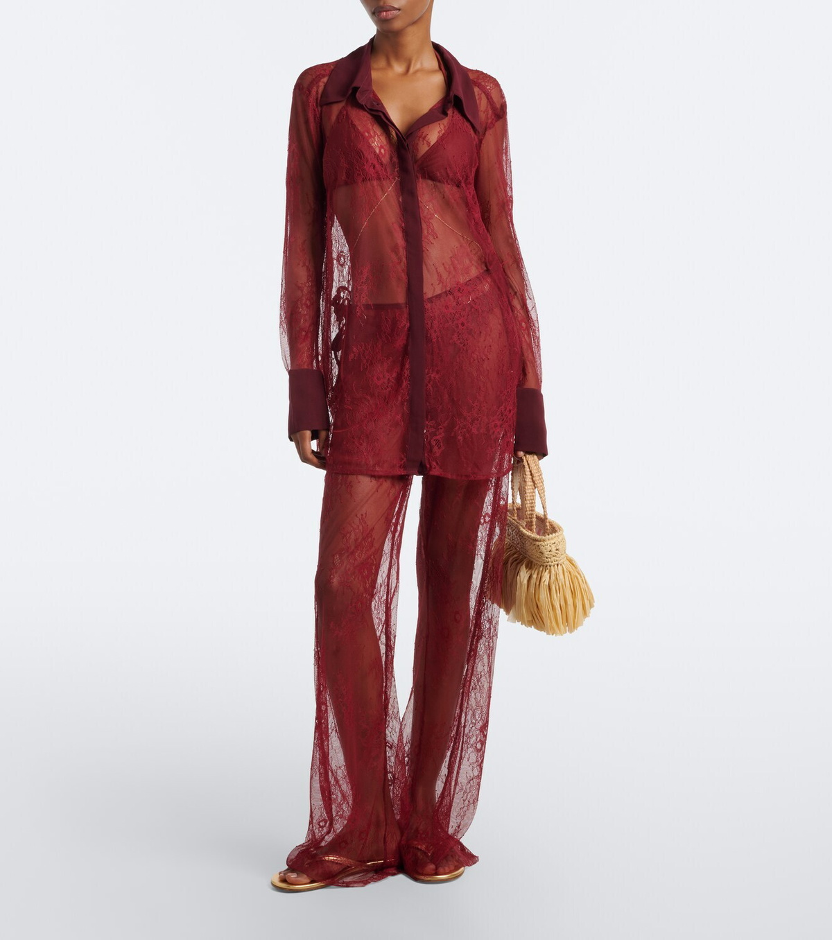 Bananhot Allen lace wide-leg pants