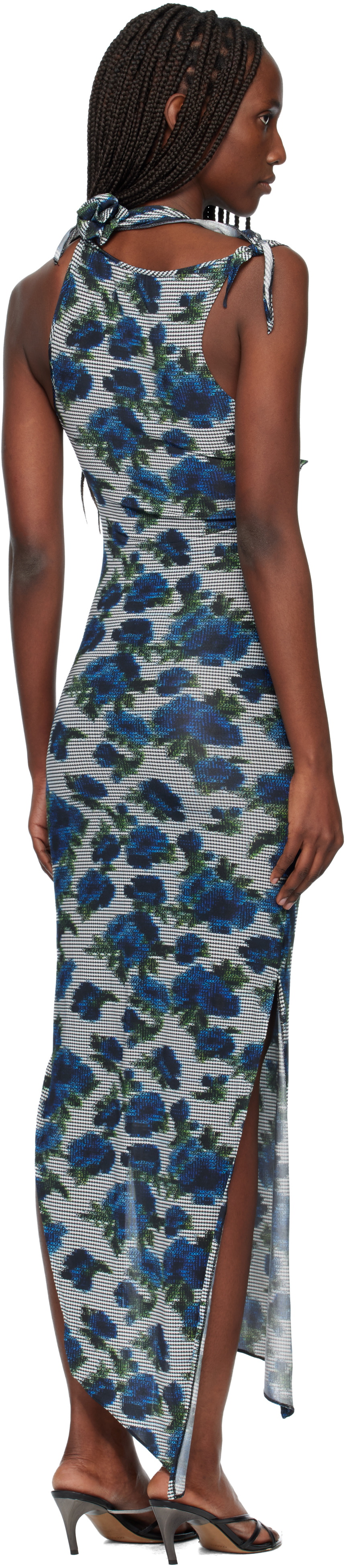 Coperni Navy Flower Midi Dress
