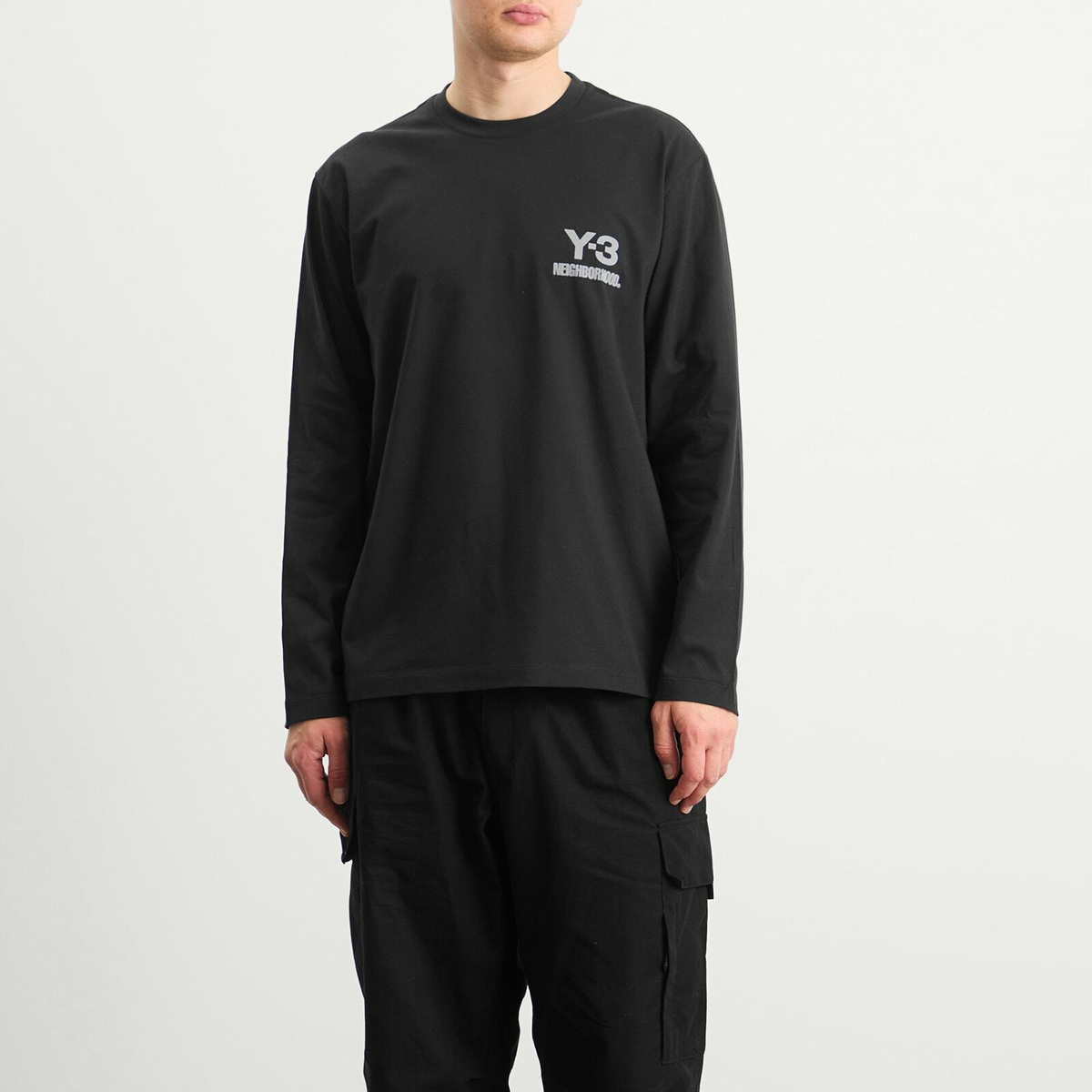 Y-3 Men's x NBHD Logo Long Sleeve T-Shirt in Black Y-3