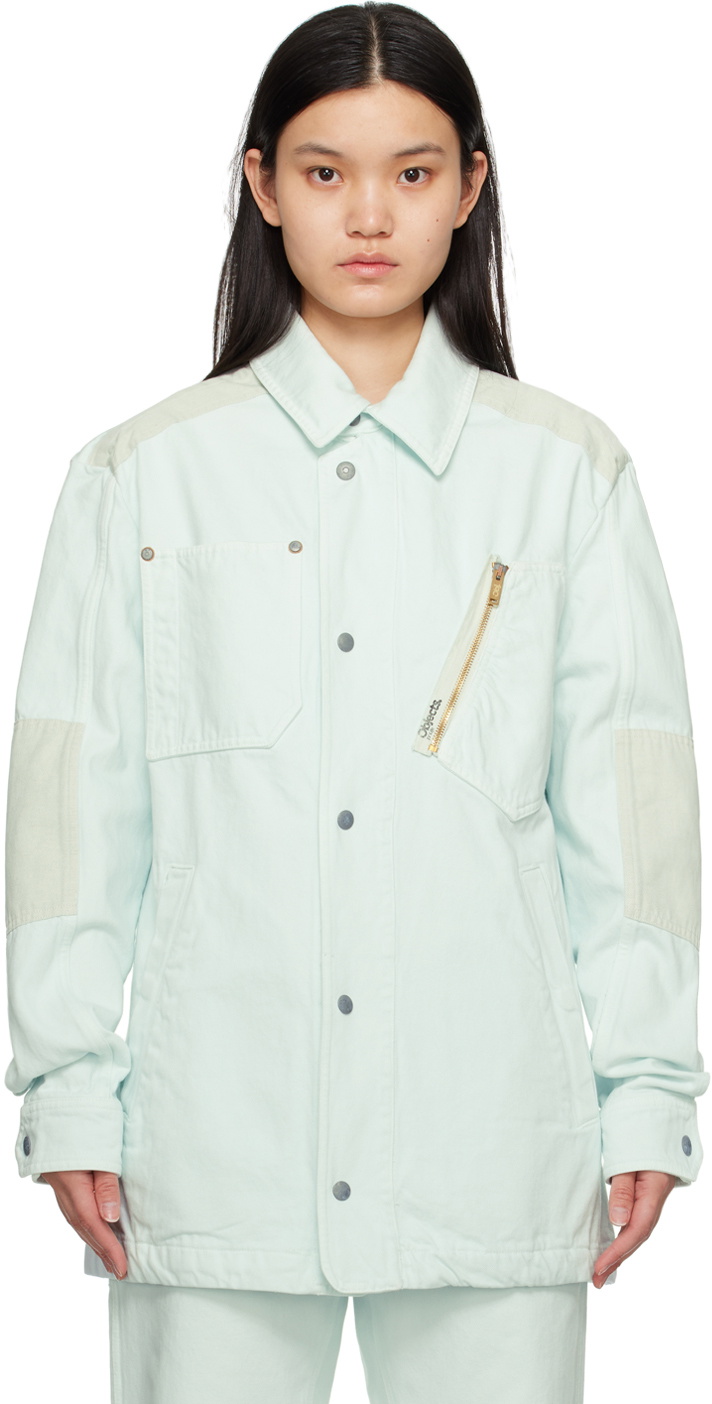 Objects IV Life Blue Zip Pocket Denim Shirt