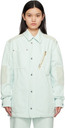 Objects IV Life Blue Zip Pocket Denim Shirt