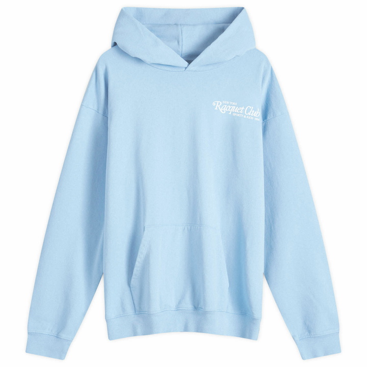 Photo: Sporty & Rich Men's 94 Racquet Club Hoodie in Sky Blue/White