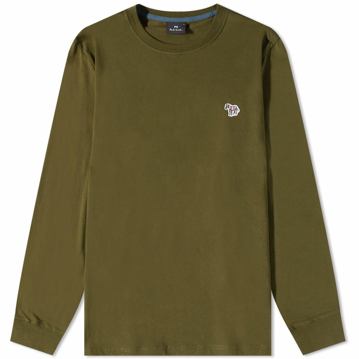 Photo: Paul Smith Men's Long Sleeve Zebra T-Shirt in Olive