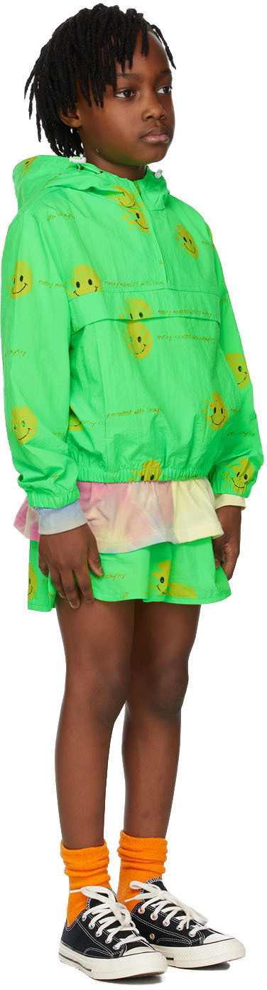 Luckytry Kids Green Smile Anorak Jacket Set