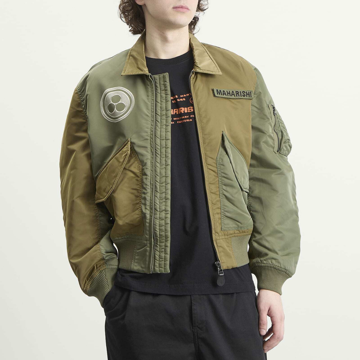 Maharishi Men's Maha Peace Rally MA2 Jacket in Olive/Khaki
