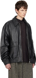 Studio Nicholson Black Piston Leather Jacket