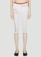 DI PETSA - Wet Script Biker Shorts in White