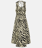 Proenza Schouler - White Label zebra-print cotton midi dress