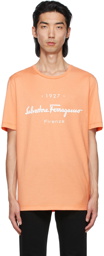 Salvatore Ferragamo Orange '1927' Signature T-Shirt