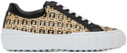 Fendi Black & Beige Raffia 'Forever Fendi' Sneakers