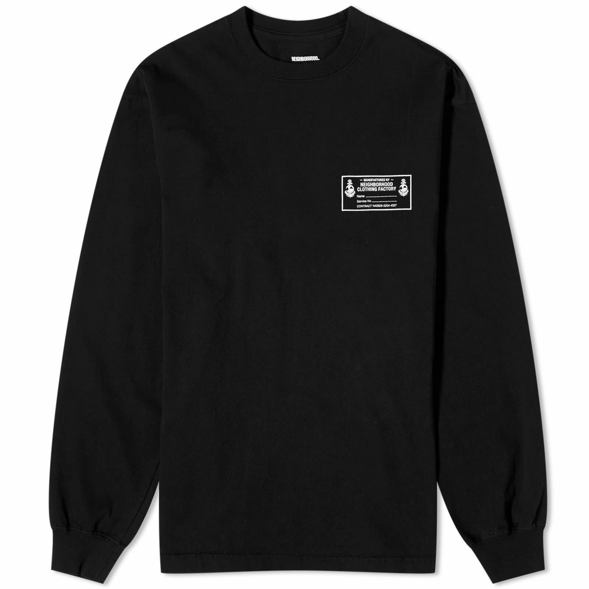 Neighborhood Men's Long Sleeve LS-6 T-Shirt in Black Neighborhood