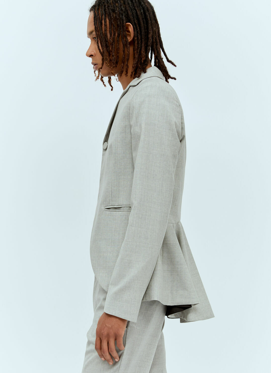 Aaron Esh Peplum Cut-Away Blazer