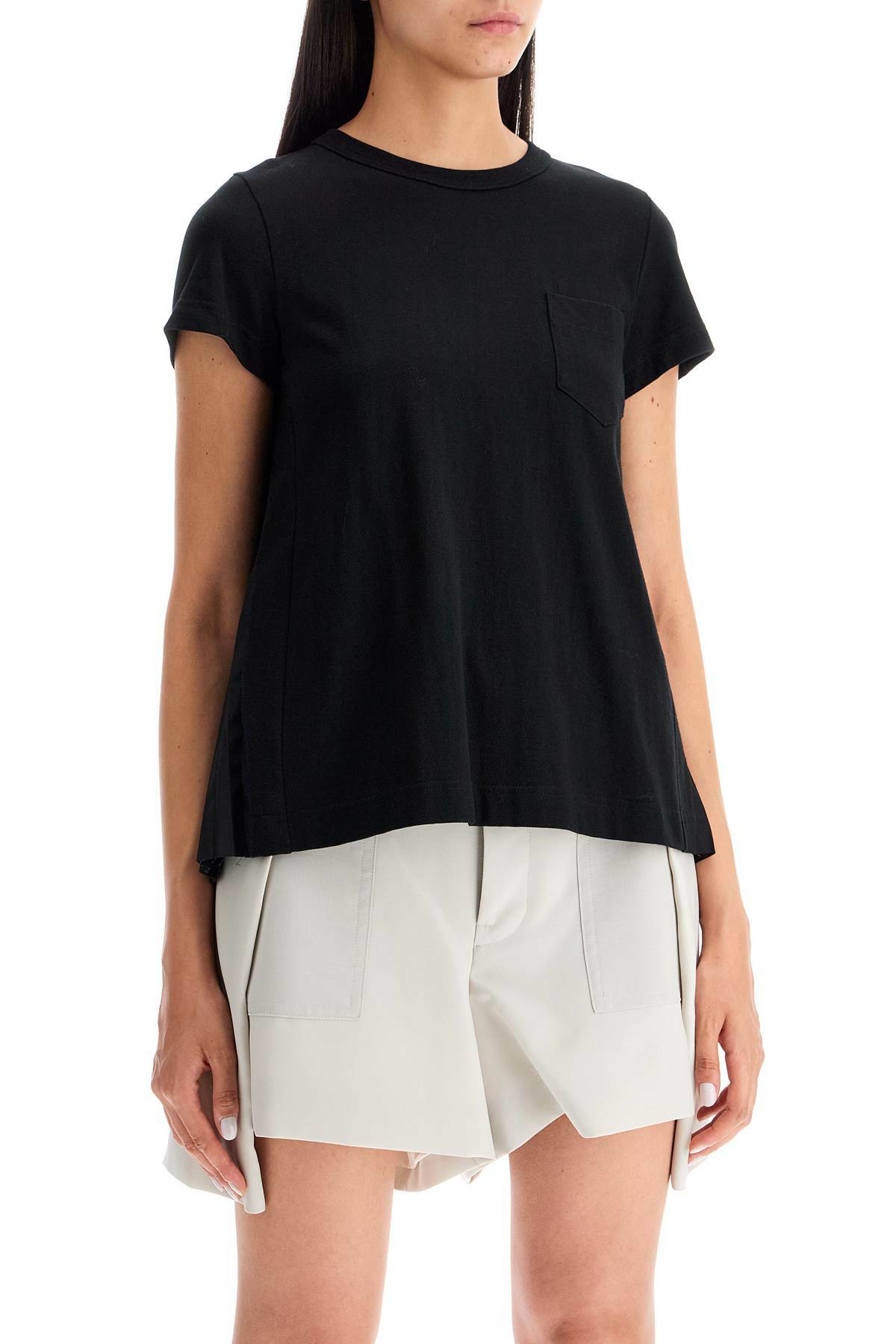 SACAI pleated back t-shirt Black Sacai