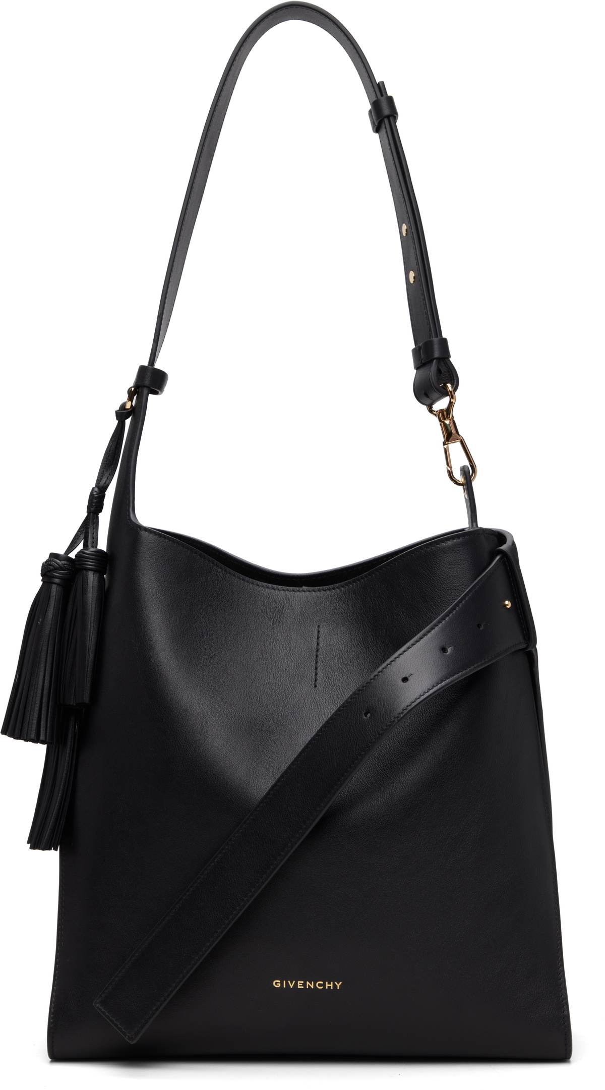 Givenchy Black Medium Belted Leather Tote