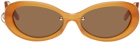 Justine Clenquet SSENSE Exclusive Orange Drew Sunglasses