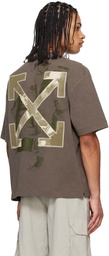 Off-White Brown Short Sleeve Martyrdom Arrow Skate T-shirt