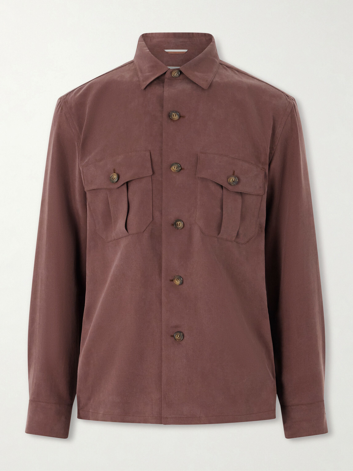 Canali - Lyocell Overshirt - Burgundy