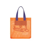 MC2 Saint Barth Mesh Orange Shopper Bag With Front Terry Embroidery