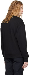 Hugo Black Cotton-Terry Logo Sweater
