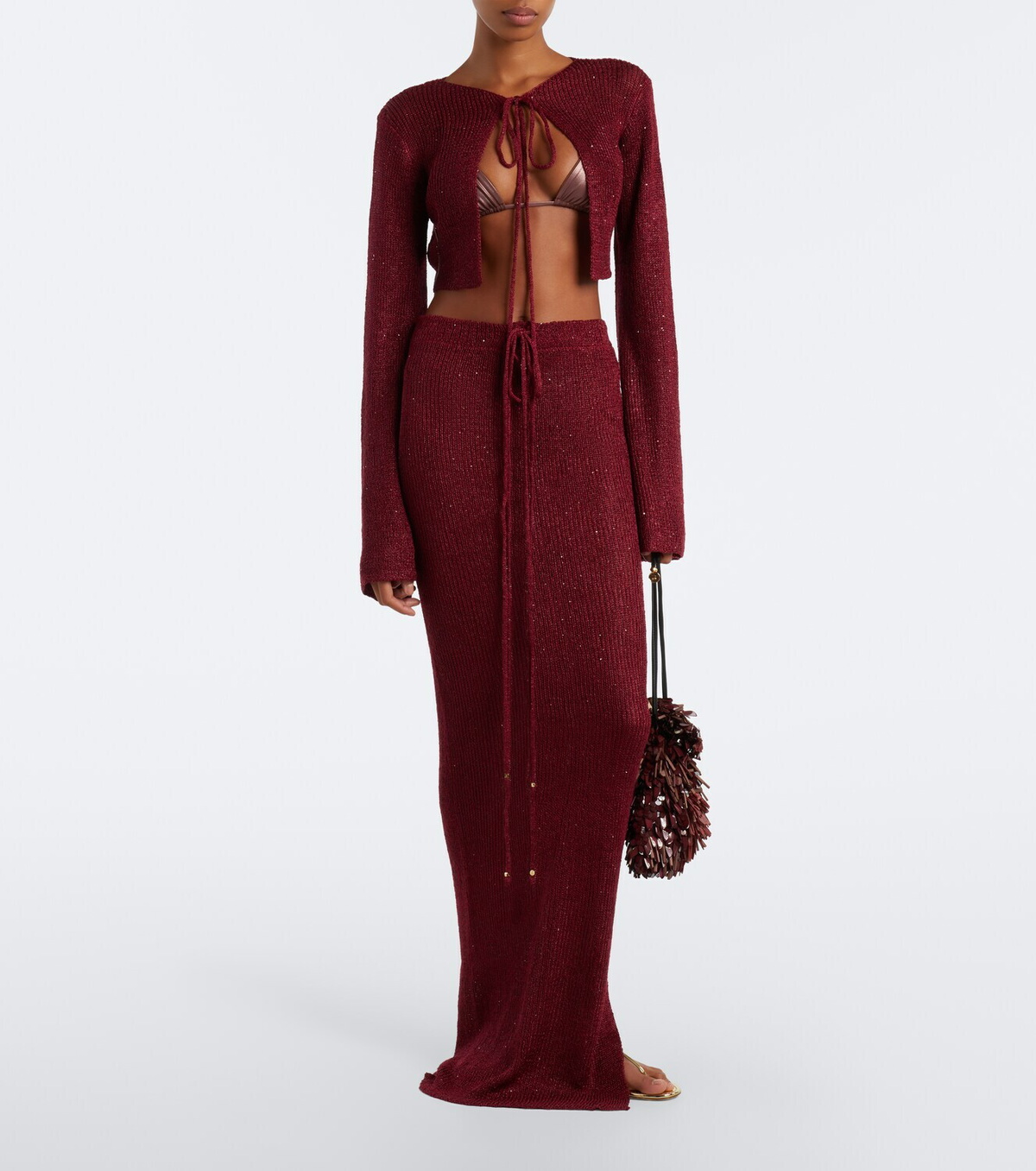 Bananhot Alma cropped sequined cardigan