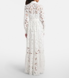 Self-Portrait Belted guipure lace shirt dress