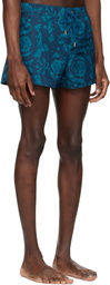 Versace Navy Baroque Swim Shorts