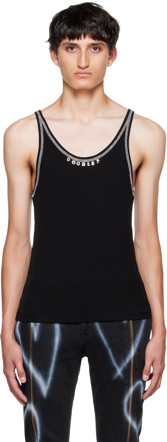 Doublet Black Rib Tank Top Doublet