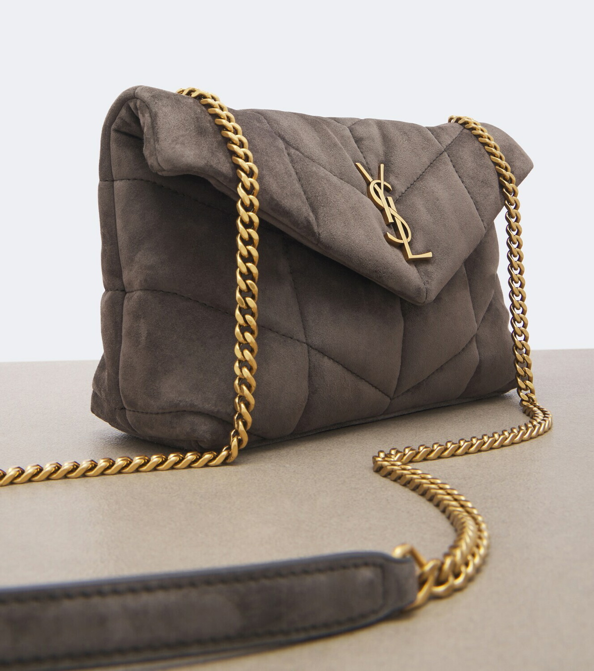 Saint Laurent Toy Puffer quilted suede shoulder bag