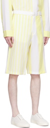 Maison Kitsuné White & Yellow Hotel Olympia Edition Poolside Shorts